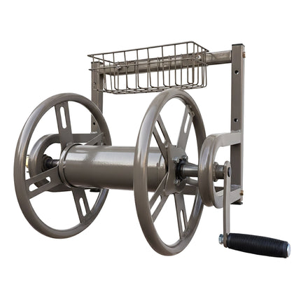 Wall-Mounted Stainless Hose Reel with Crank