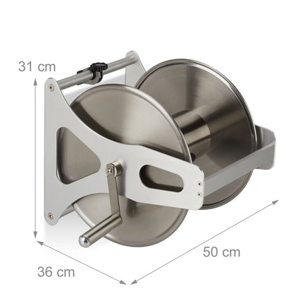 Wall-Mounted Stainless Steel Garden Hose Reel