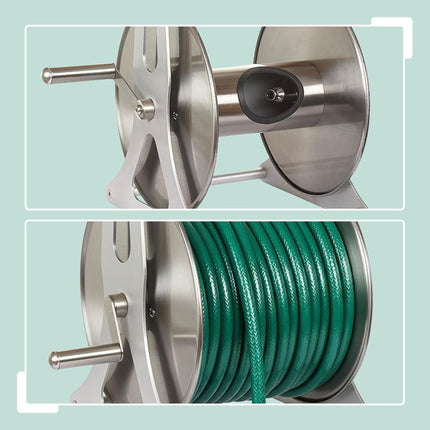 Wall-Mounted Stainless Steel Garden Hose Reel