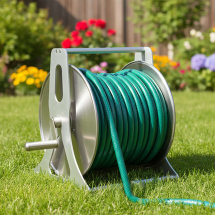 Wall-Mounted Stainless Steel Garden Hose Reel