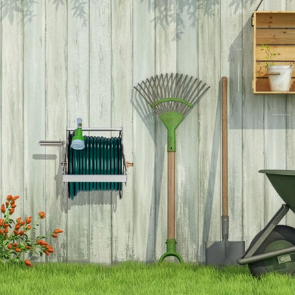 Wall-Mounted Stainless Steel Garden Hose Reel