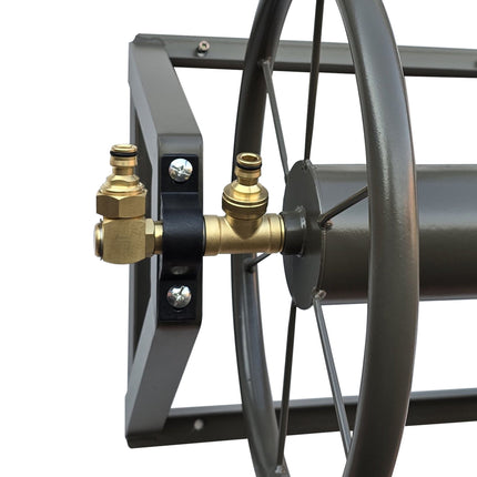 Wall-Mounted Stainless Steel Hose Reel with Adapter