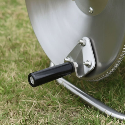 Wall-Mounted Stainless Steel Hose Reel with Crank