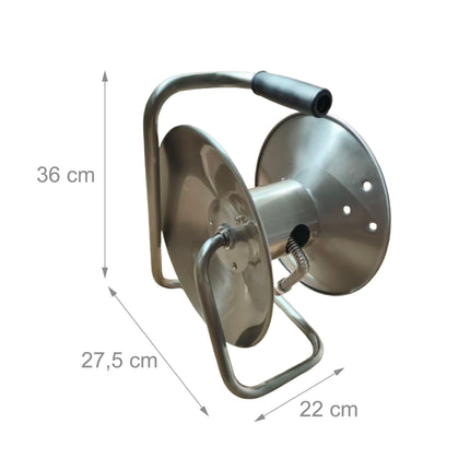 Wall-Mounted Stainless Steel Hose Reel with Crank