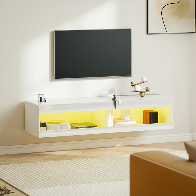 Wall-Mounted TV Stand with RGB LED for 55-60 Inch TVs