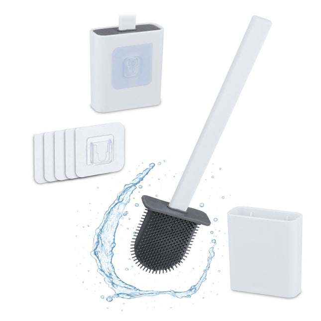 Wandgemonteerde toiletborstelset met houder