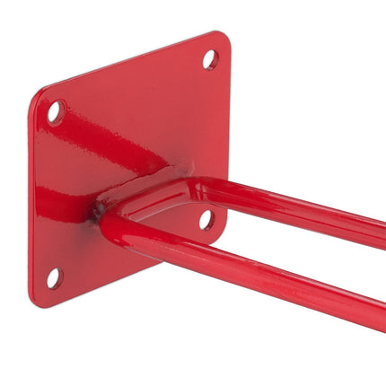 Wall Mounted Tool Holder, Red Steel, Double Hook