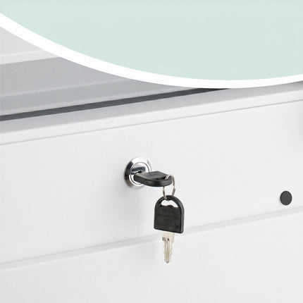 Wall-Mounted White Letterbox with Magazine Holder