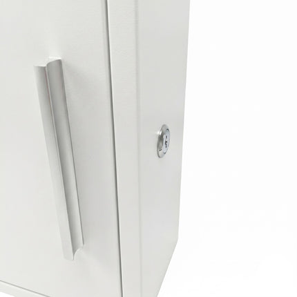 Wall-Mounted White Metal Mailbox with Lock
