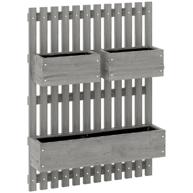 Wall-Mounted Wooden Planter Set, Adjustable, 60x16x80 cm