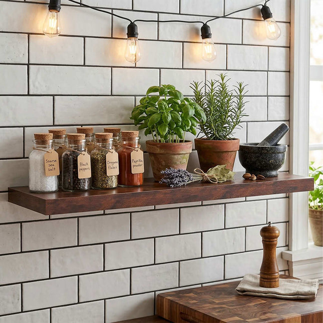 Wall Shelf, Wall-Mounted Floating, Metal Bracket
