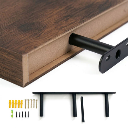 Wall Shelf, Wall-Mounted Floating, Metal Bracket