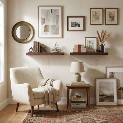 Wall Shelf With Metal Bracket – Floating Display Ledge