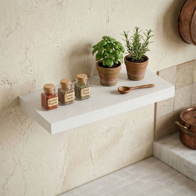Wall Shelf With Metal Bracket – Wall-Mounted Floating