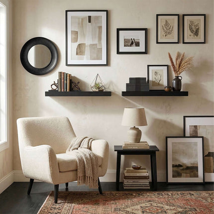 Wall Shelf With Metal Brackets – Floating Display Ledge