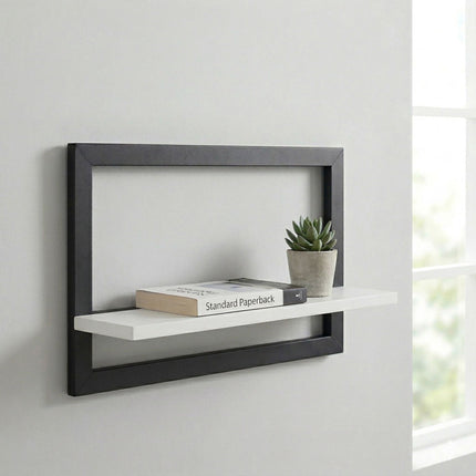 Wall Shelves Set Of 3 – Floating MDF, Metal Frame