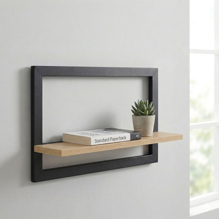 Wall Shelves Set of 3 – Floating MDF with Metal Frame