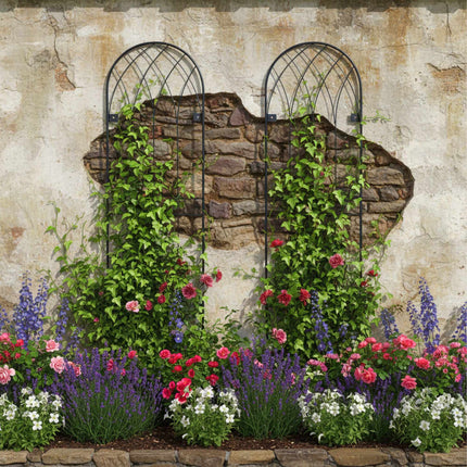 Wall Trellis Set Of 2 – Powder-Coated Steel, Wall-Mount