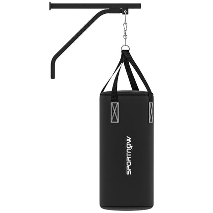 Wall bracket for punching bag, adjustable steel stand with gloves