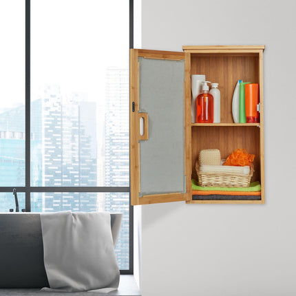 Wall cabinet for bathroom in bamboo