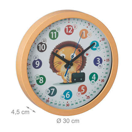 Wall clock for children "Lion