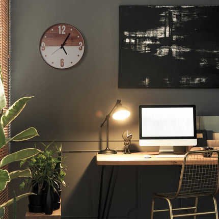 Wall clock wooden look/white
