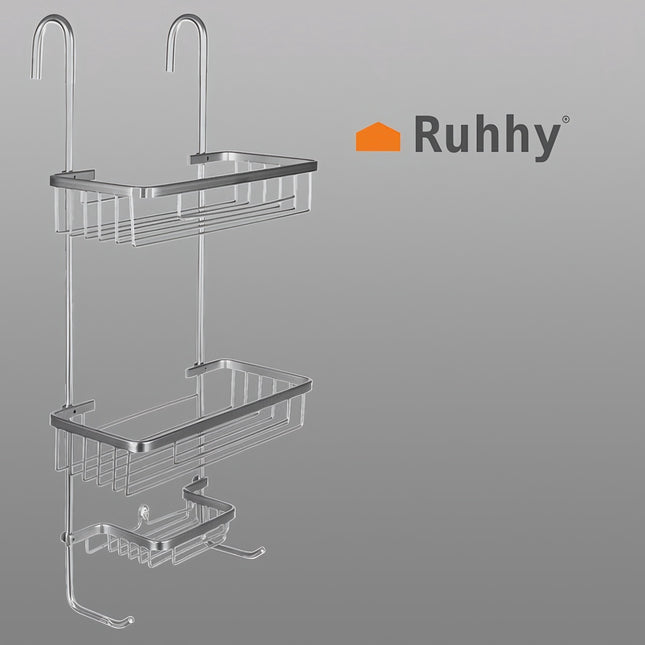 Wall-hung shower shelf - silver