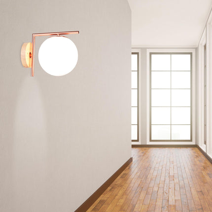 Wall lamp in copper-coloured glass
