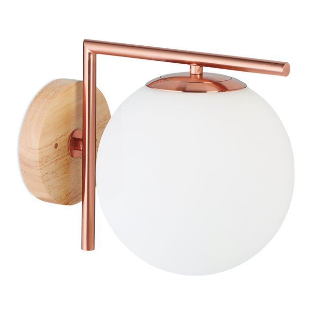 Wall lamp in copper-coloured glass