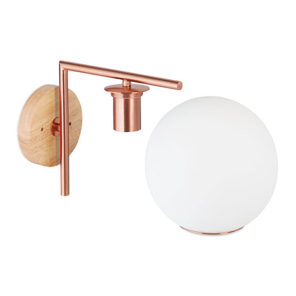 Wall lamp in copper-coloured glass