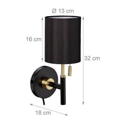 Wall lamp with fabric shade