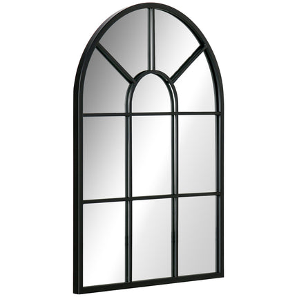 Black metal framed wall mirror, 70x50 cm, decorative hanging