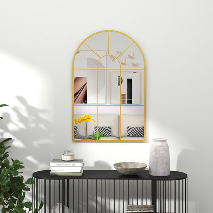Gold decorative wall mirror - 91 x 60 cm, metal frame