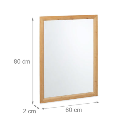 Wall mirror with bamboo frame