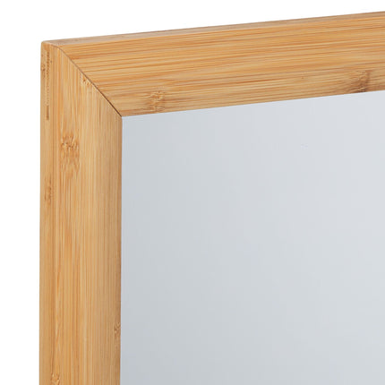 Wall mirror with bamboo frame
