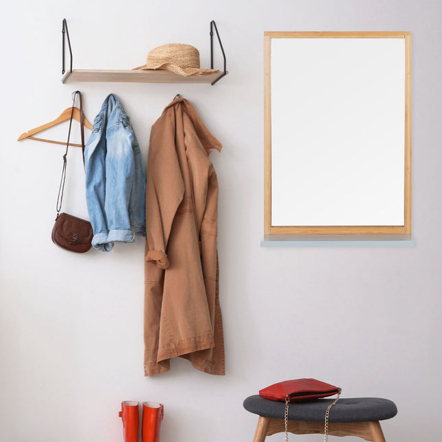 Wall mirror with shelf