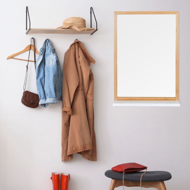Wall mirror with shelf