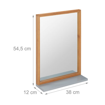 Wall mirror with shelf