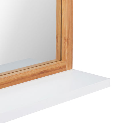 Wall mirror with shelf
