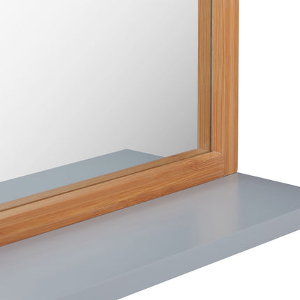 Wall mirror with shelf