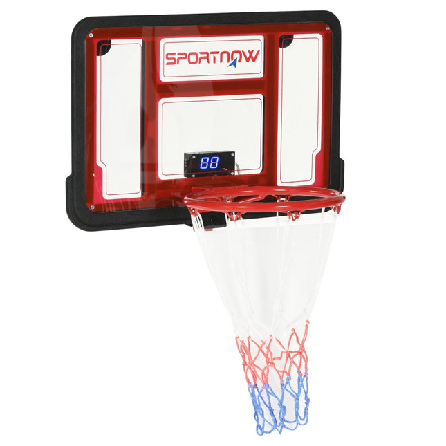 Wall-mounted basketball backboard with electronic scoreboard