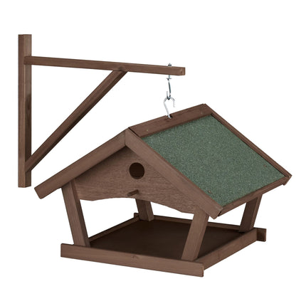 Wall-mounted bird table brown