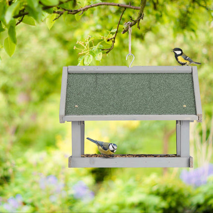 Wall-mounted bird table gray