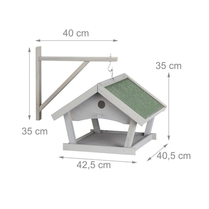 Wall-mounted bird table gray