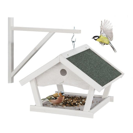 Wall-mounted bird table white