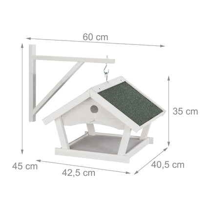Wall-mounted bird table white