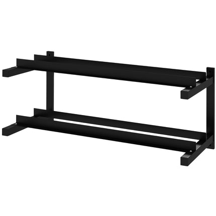 Wall-mounted dumbbell rack, 2 shelves, 70 kg capacity