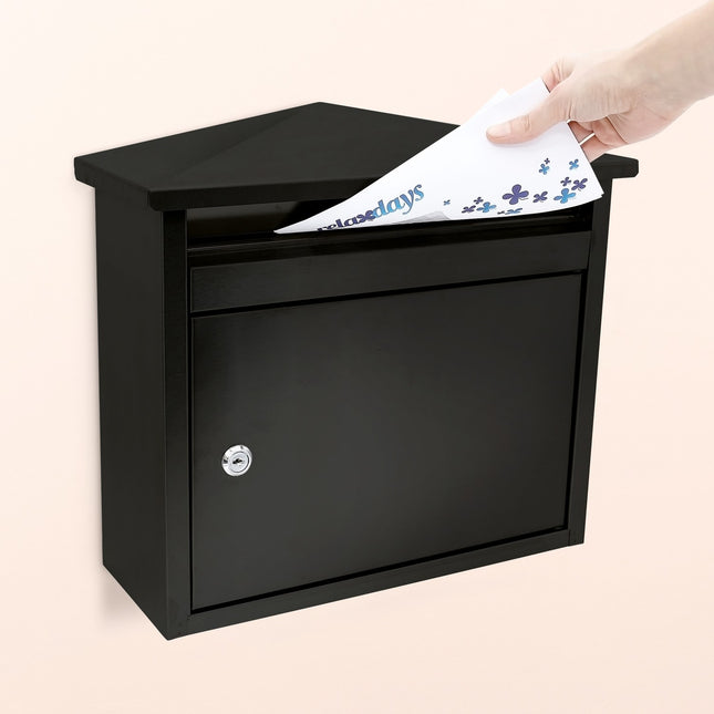 Wall-mounted mailbox black