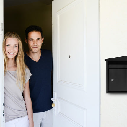Wall-mounted mailbox black