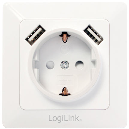 Wall outlet 230V with 2xUSB 2.1A